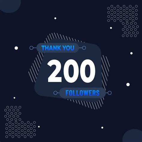 Premium Vector Thank You 200 Subscribers Or Followers Web Social