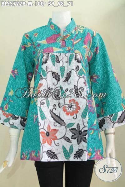 Baju Batik Kombinasi Dua Motif Bunga, Pakaian Batik Modern ...