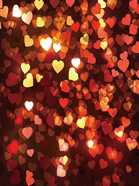 2021 Valentines Day Bokeh Bright Hearts Vinyl Photography