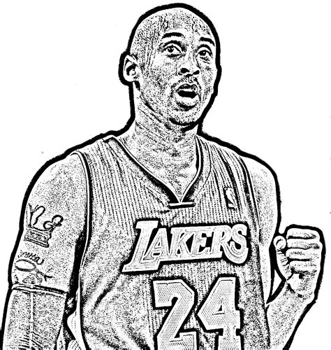 Kobe Bryant From Basket Nba Coloring Page