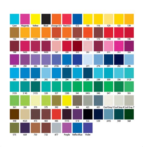 23 Word Pantone Color Chart Templates Free Download