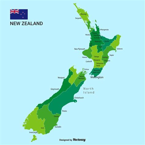 Vector Mapa De Nueva Zelanda Con Ciudades Y Regiones 172905 Vector En