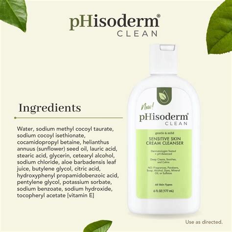 Phisoderm Clean Sensitive Skin Cream Cleanser 6 Fl Oz Fragrance Free 6