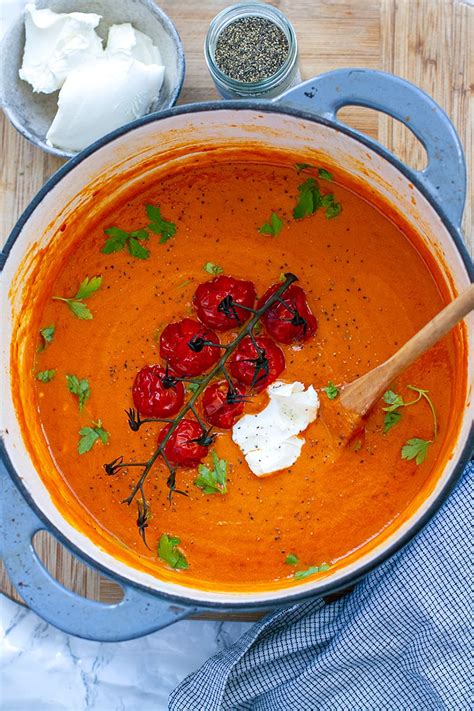Roasted Cherry Tomato Soup With Creamy Mascarpone Recipe Concepts