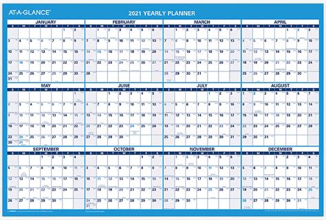 2021 Erasable Wall Calendar Planner By At A Glance 36 X 24