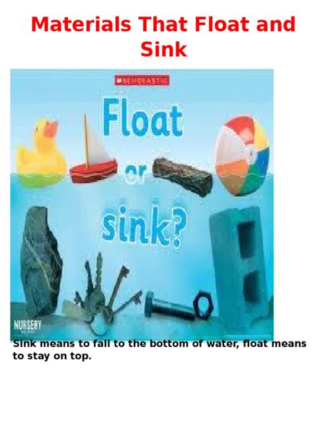 Materials That Float And Sink Pdf
