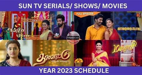 Sun Tv Schedule Today 2023 Live Programs Serials Movies Shows Date