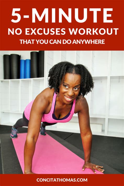 5 Minute No Excuses Workout You Can Do Anywhere Concita Thomas