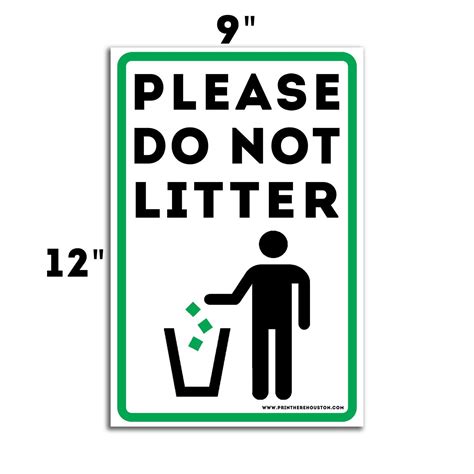 Please Do Not Litter No Littering Metal Sign Warning Trash Dumping