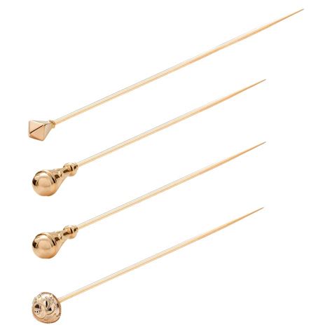 Four Victorian Antique Gold Hat Pins At 1stdibs
