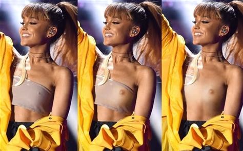 ariana grande nips out in concert