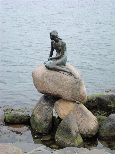 The Famous Little Mermaid Statue In Copenhagen Harbor Denmark By Kurt