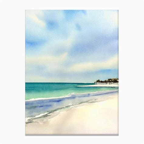 Clearwater Beach Florida Watercolour Canvas Print By Sand And Surf