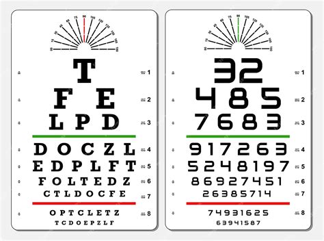 Premium Vector Set Of Eye Test Chart Isolated Or Vision Exam Medical