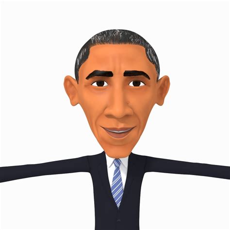 Obama Cartoon Caricature Model Turbosquid 1159733