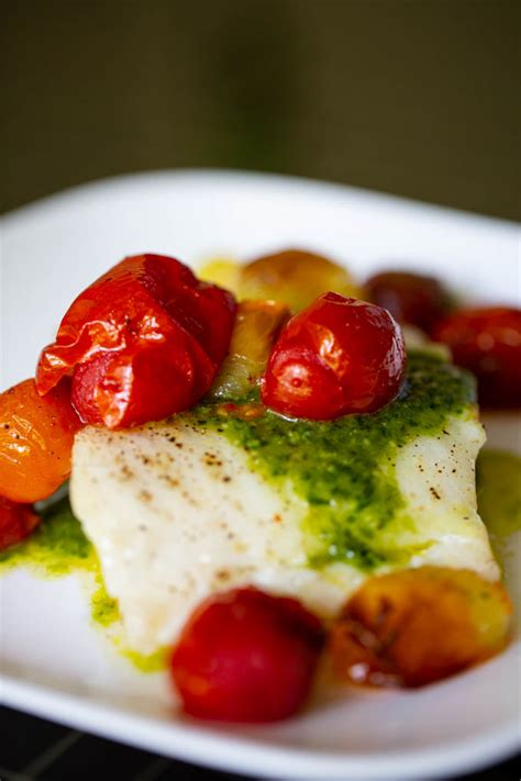 Grilled Sea Bass With Pesto And Roasted Tomatoes At Home With Vicki Bensinger