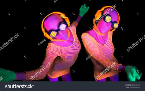 Sexy Female Disco Dancer Poses Uv Stock Photo 245848213 Shutterstock