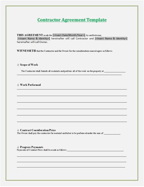 Word Of Simple Business Contract Agreementdoc Wps Free Templates