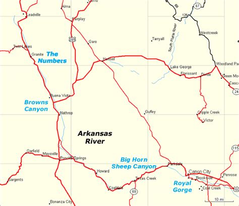 Arkansas River Raft Trips Map