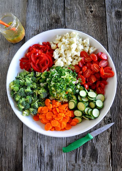Marinated Fresh Vegetable Salad Recipe Veggie Salad Ginger Recipes