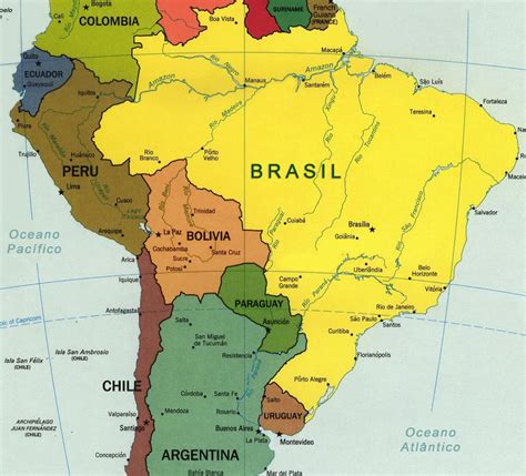 Países Da América Do Sul E Suas Capitais Idiomas E Moedas Lugares