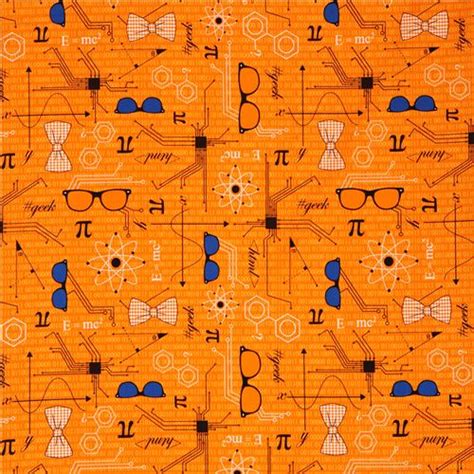 Orange Mod Geek Nerd Retro Fabric Robert Kaufman Retro Fabric