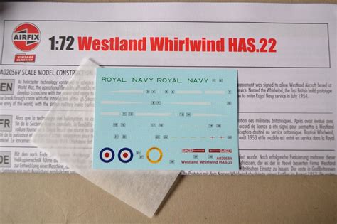 A02056v Airfix 172 Westland Whirlwind Has22 Helicopter Used