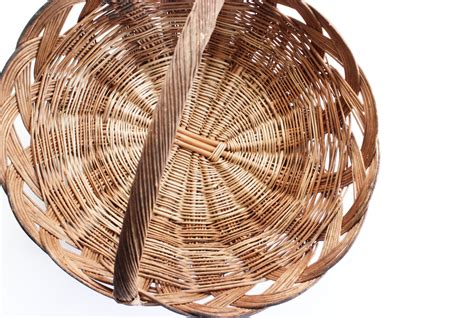 Vintage Mexican Basket Woven Willow Basket Kitchen Basket With Handl