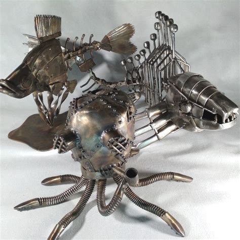 Octopus Poulpe Stainless Steel Metal Sculpture Steampunk Etsy In 2021