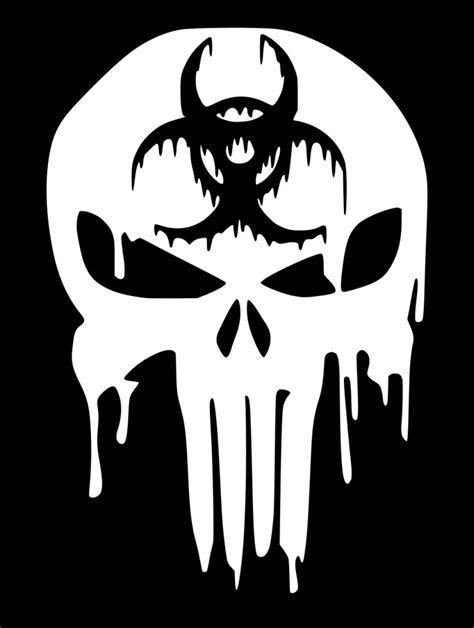 Biohazard Bloody Punisher Skull Vinyl Decal Ur Impressions Llc