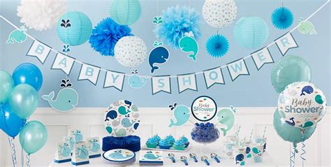 Blue Baby Whale Baby Shower Decorations Whale Gender Neutral Baby