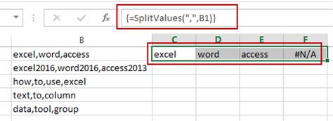 Vba Excel Split Separated Cell Values Into Columns And Then Shift Hot