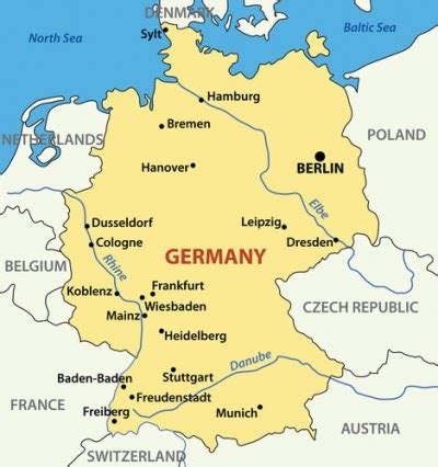 Tyskland travel gu> sist oppdatert: Burg Tyskland Karta | Karta