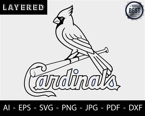 St Louis Cardinals Svg Logo In Black Silhouette Cricut Etsy