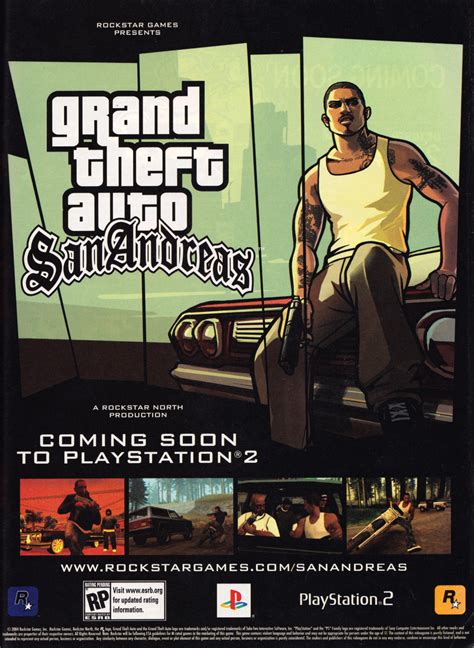 Video Game Print Ads Grand Theft Auto San Andreas PS USA