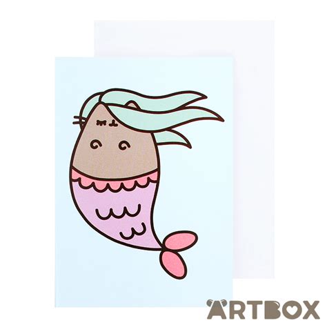 Buy Pusheen The Cat Mermaid Mini Greeting Card At Artbox