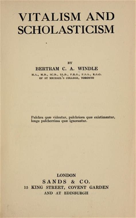 The doctrine of vitalism asserts that the functioning of a living organism cannot result from physical and chemical forces alone. Vitalism and scholasticism (1920 edition) | Open Library