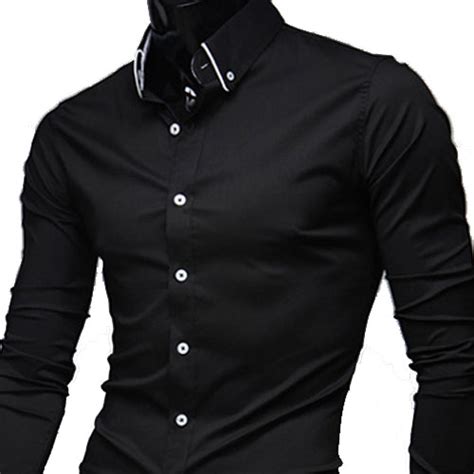Shop for men's dress shirts and get the right look to suit any occasion. 25 - Men s Casual Slim Fit Long Sleeve Dress Shirt Black