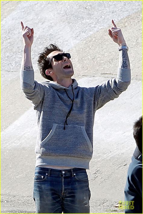 Adam Levine Andy Samberg Music Video Shoot With The Lonely Island
