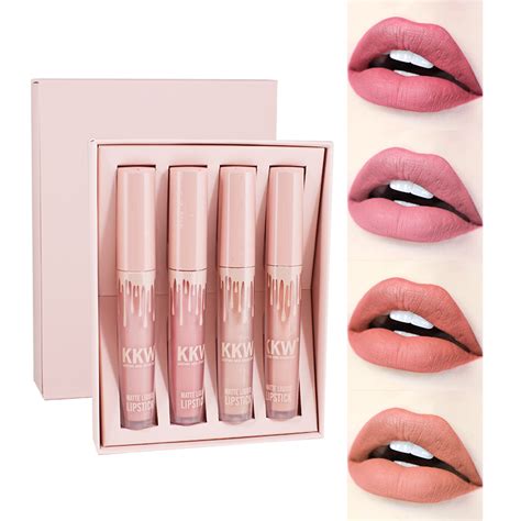 Kkw Brand 4 Colorskit Nude Matte Lip Gloss Lips Beauty Cosmetics Matt