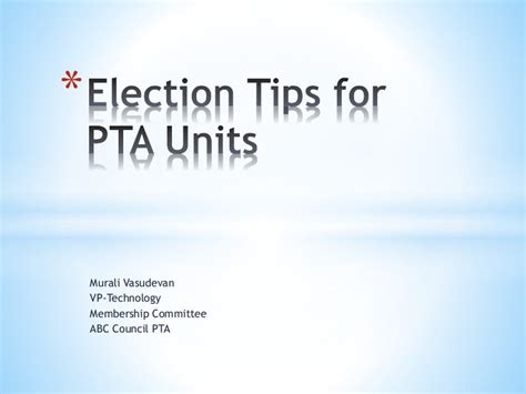 Pta Elections Guide