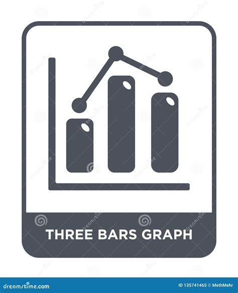 Three Bars Graph Icon In Trendy Design Style Three Bars Graph Icon