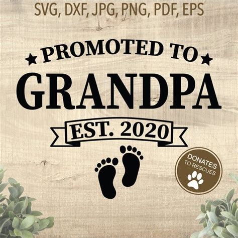 Promoted To Grandpa Est 2020 Svg New Grandpa Svg Dad Svg