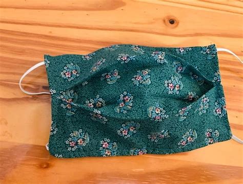 Handmade Green Floral Print Face Mask Floral Prints Floral Fabric