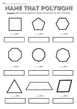 Name That Polygon Worksheet By Miss Gilmore S Tpt Tpt