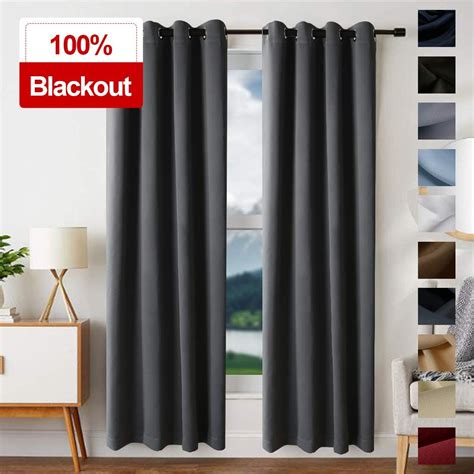 Nicetown Thermal Insulated Grommet Blackout Curtains 2 Panels