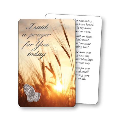 I Said A Prayer For You Today Laminated Prayer Card Prayer Cards