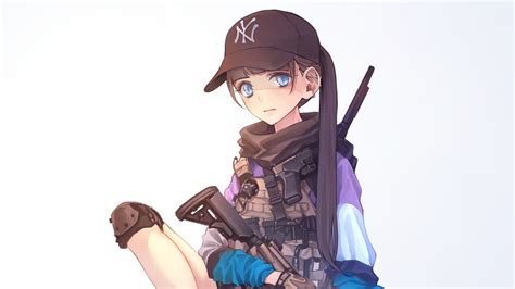 Anime Girls Original Characters Anime Bonnet Gun Girl With Weapon