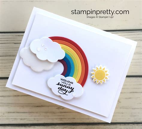 Cricut.com has really beautiful quality card stock. A Simple Rainbow Card to Brighten Someone's Day | Stampin' Pretty