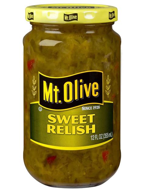 Divide the tuna salad between 2 slices of bread. Sweet Relish - Mt Olive Pickles
